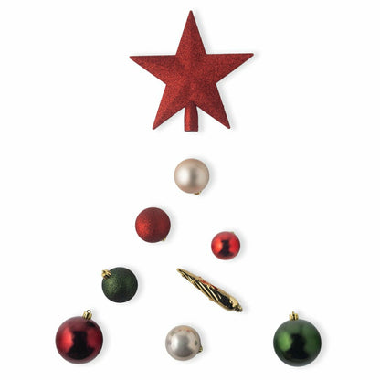 Plow & Hearth Red/Green Shatterproof Christmas Tree Ornaments, 33 pc.