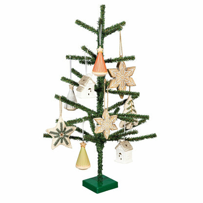 Plow & Hearth VivaStyle Ornament, Wood Ornament, Snowflake, Set of 2